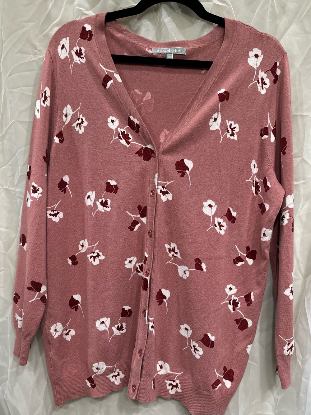 Daniel Rainn Rose Pink Floral Button-Front Cardigan